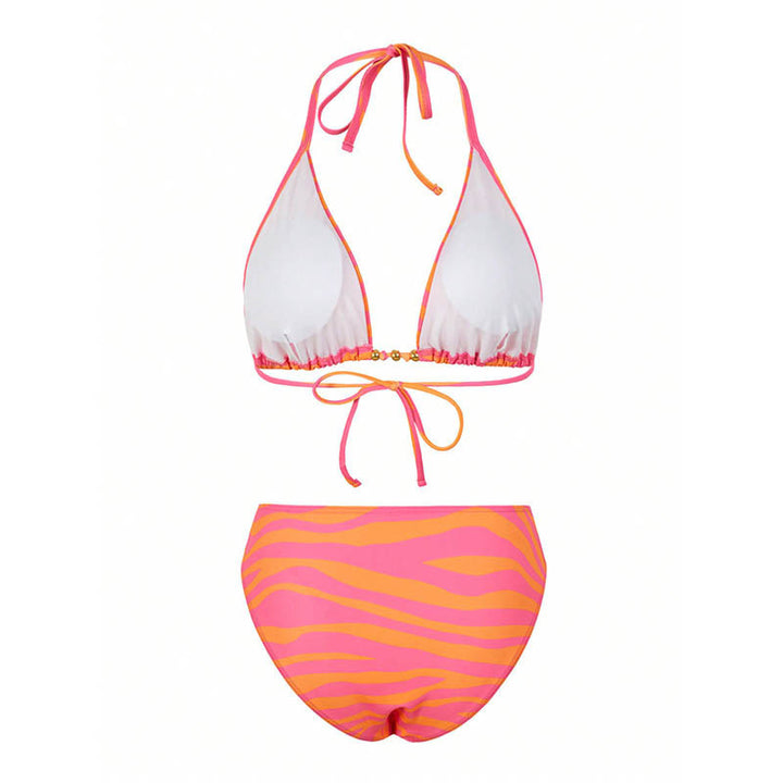 Ladies bikini set with fashionable wrap skirt and trendy zebra design Mune Fashion