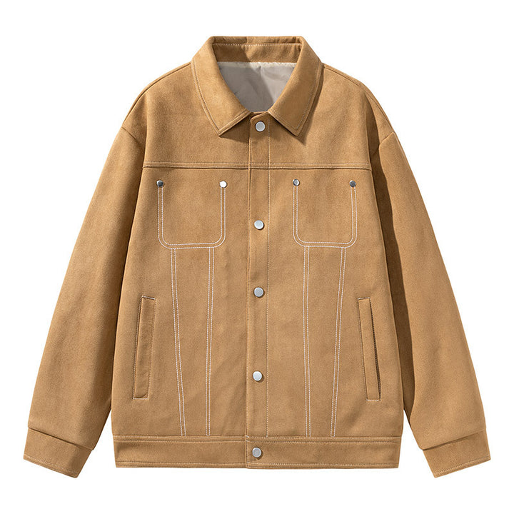 Men's Stylish Suede Jacket with Practical Pockets Mune Fashion