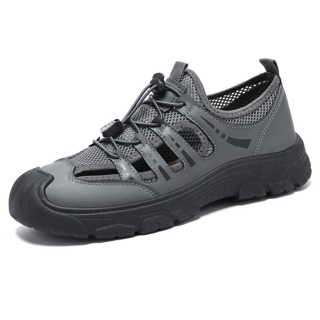 Men's sturdy outdoor sandal sneakers with breathable mesh, quick pull bungee, and grippy profile sole Mune Fashion