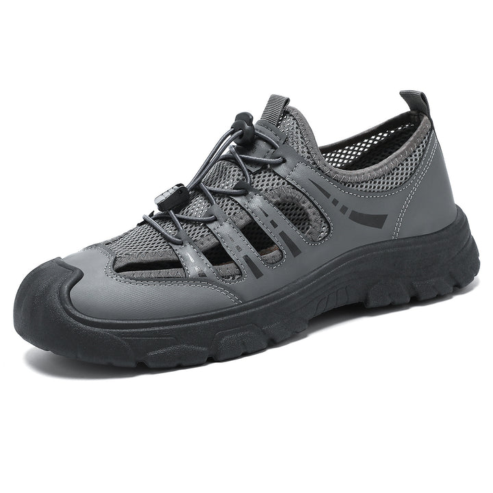 Men's sturdy outdoor sandal sneakers with breathable mesh, quick pull bungee, and grippy profile sole Mune Fashion
