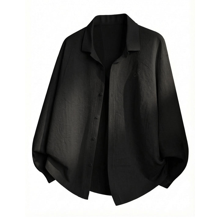 Unisex Oversize Shirt Jacket made of cotton-linen mix with boxy cut and subtle chest embroidery Mune Fashion