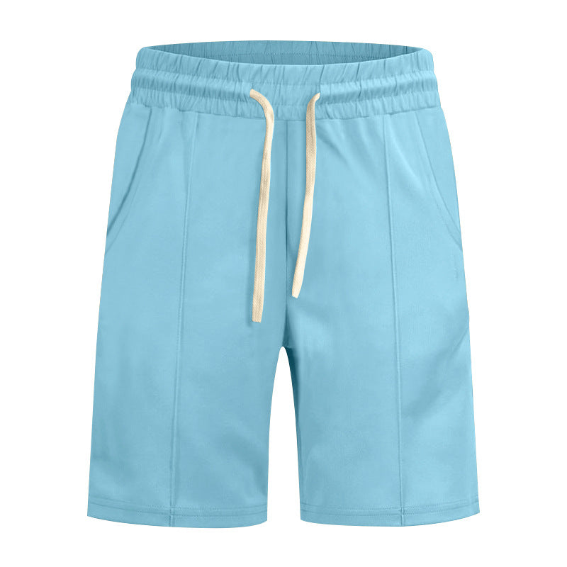 Men's short leisure pants made of cotton blend with elastic waistband and drawstring Mune Fashion