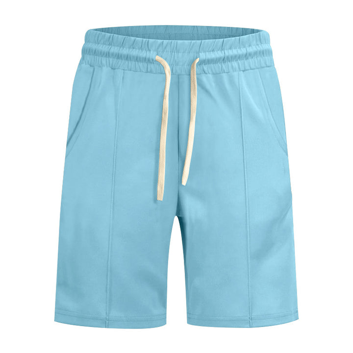 Men's short leisure pants made of cotton blend with elastic waistband and drawstring Mune Fashion