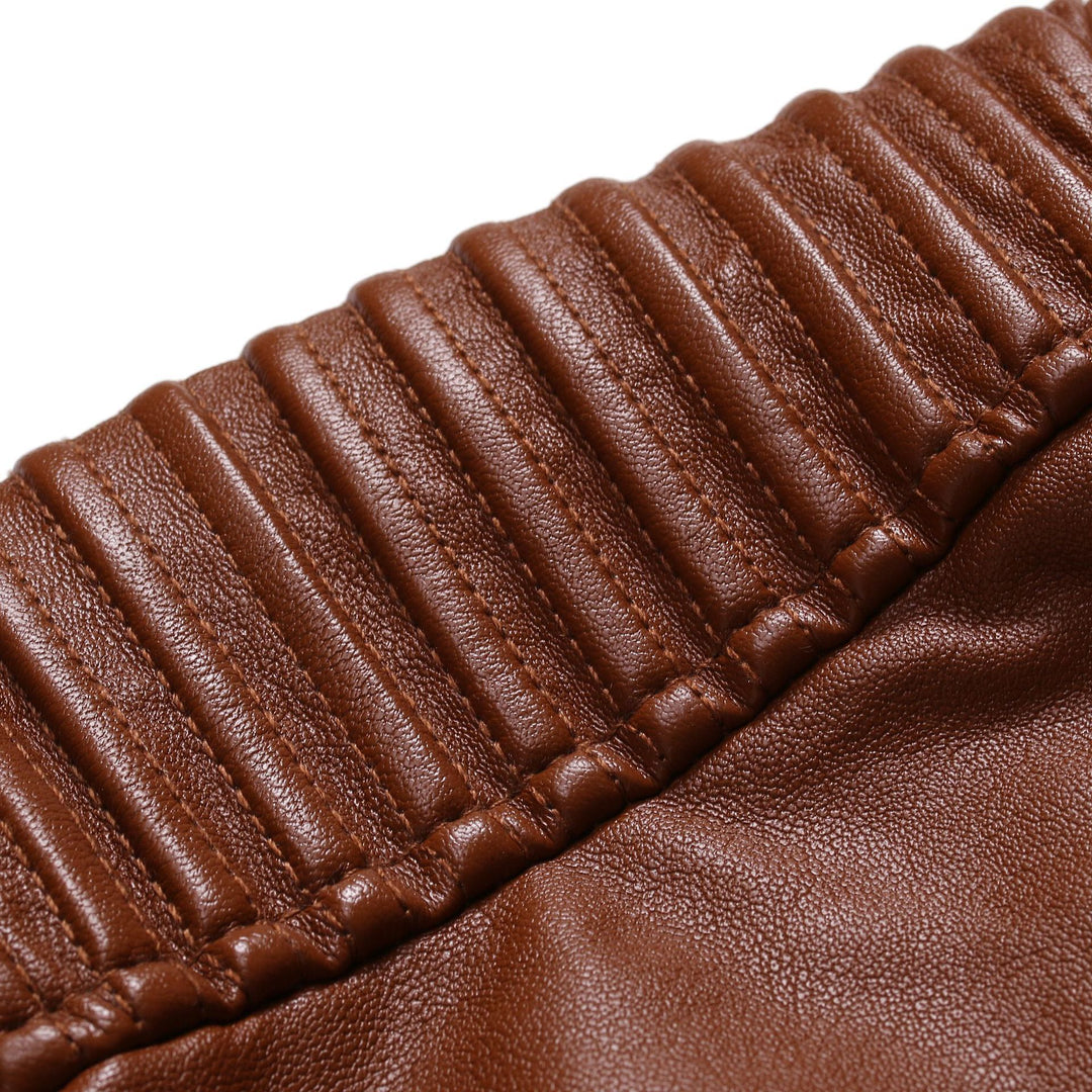 Men's Stylish Leather Jacket with Quilted Details Mune Fashion