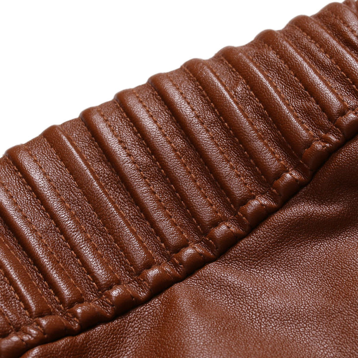Men's Stylish Leather Jacket with Quilted Details Mune Fashion