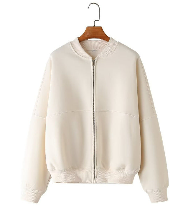 Women's 300+ minimalist Oversize Bomber jacket with full zipper and ribbed cuffs Mune Fashion