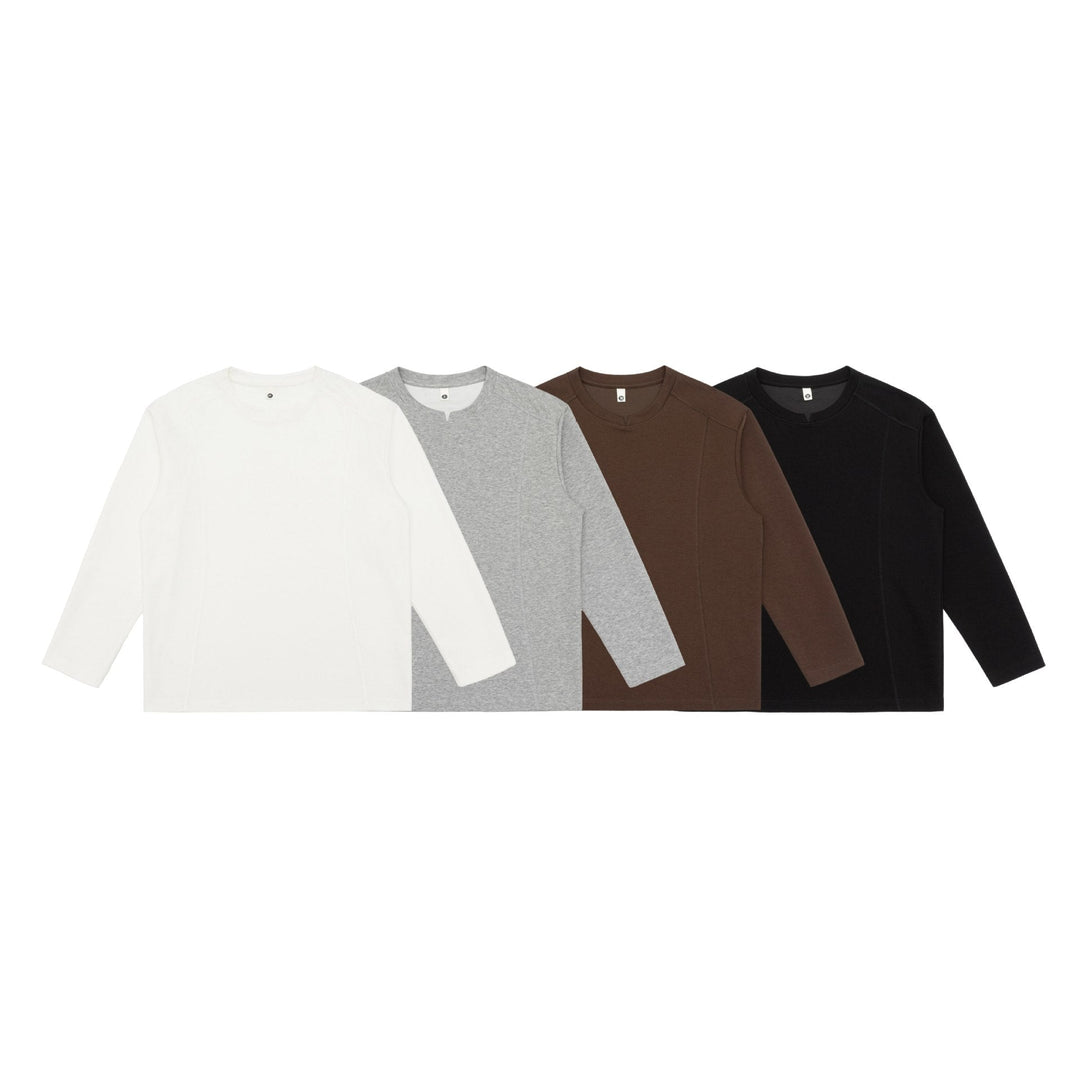 Women Fine Cotton Long Sleeve Shirt with Straight Hem and Decorative Stitch Detail Mune Fashion
