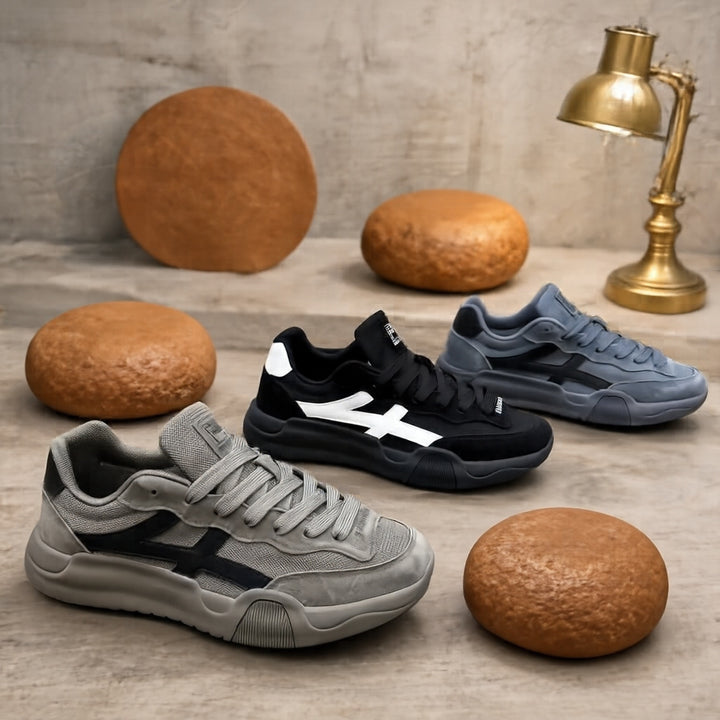 Men's Sporty Sneakers with Durable Rubber Sole Mune Fashion