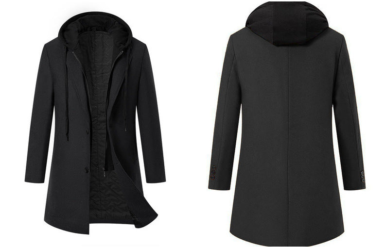 Men's Double-Breasted City Coat made of Wool Blend with Tailored Silhouette Mune Fashion