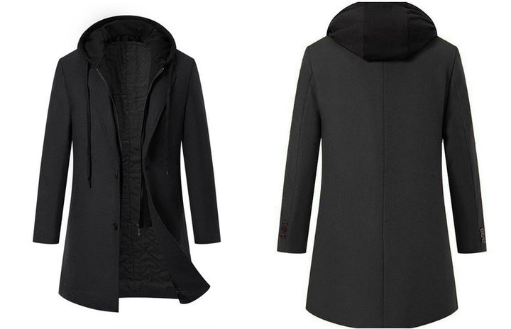 Men's Double-Breasted City Coat made of Wool Blend with Tailored Silhouette Mune Fashion