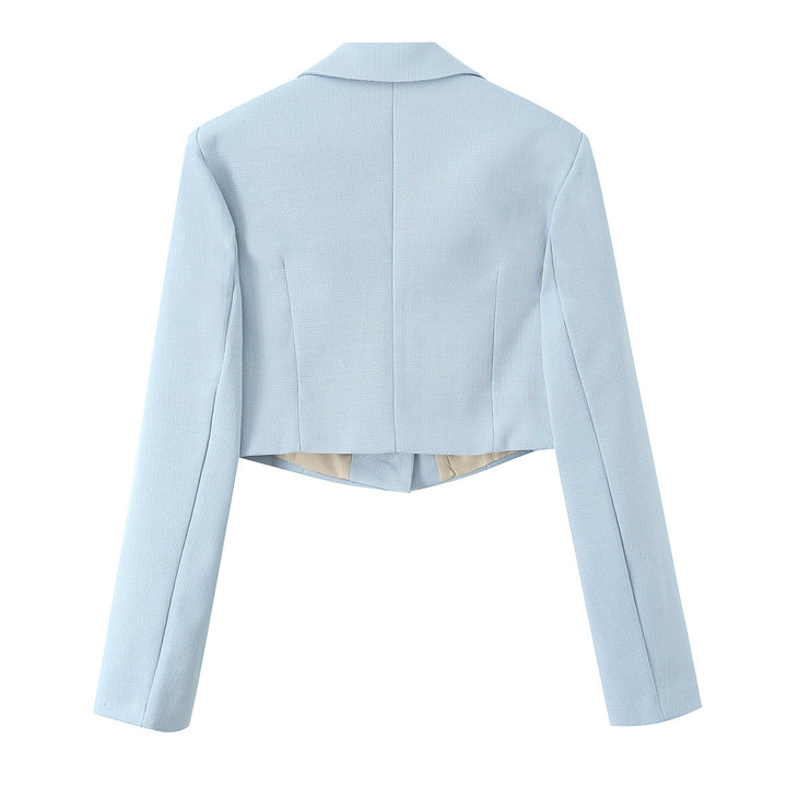 Ladies short blazer with tailored silhouette and lapel collar Mune Fashion