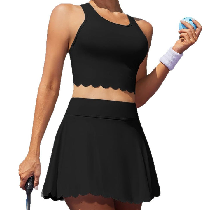 Women's Sporty Tennis Set with Fashionable Hem Mune Fashion