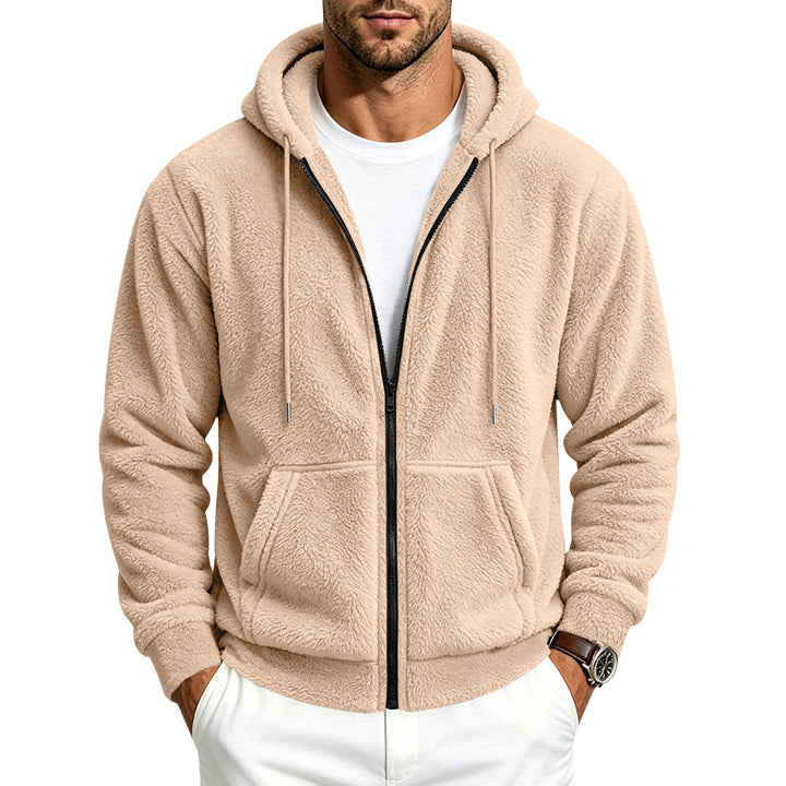 Men's fleece hoodie jacket with teddy lining, full zip and kangaroo pockets Mune Fashion