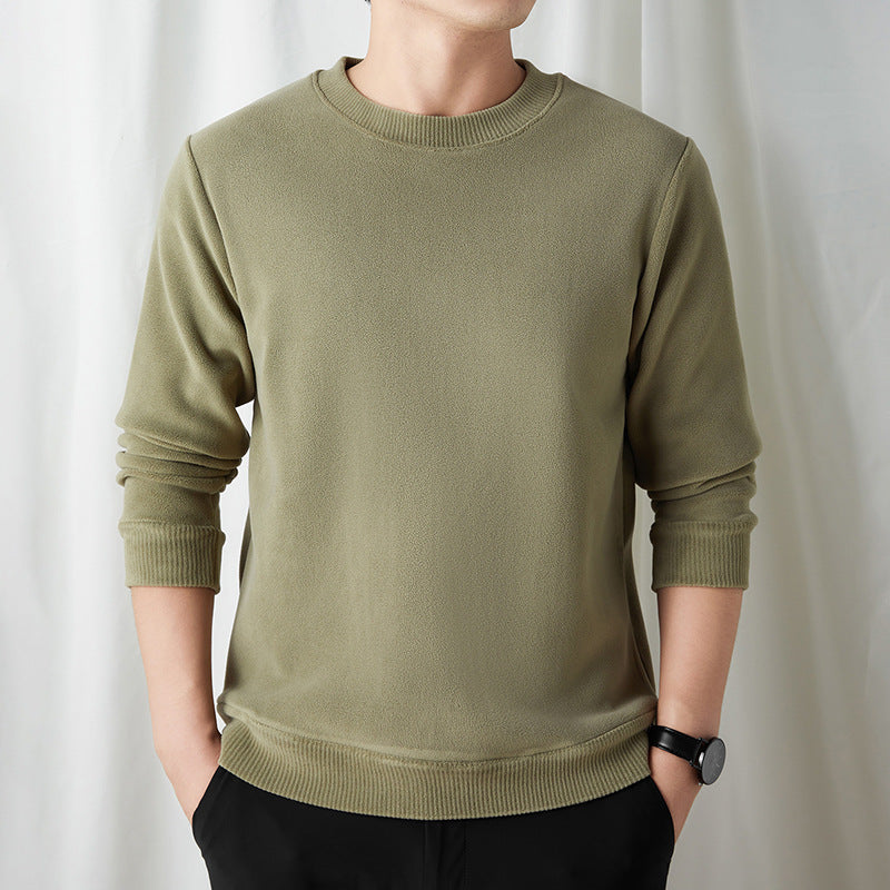 Men's fine round neck sweater made of cotton blend with ribbed cuffs and slim fit Mune Fashion
