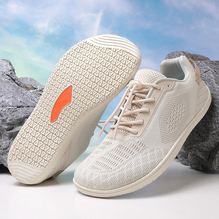 Unisex barefoot-inspired knitted sneaker with elastic fit, quick pull cord, and grippy full rubber sole Mune Fashion