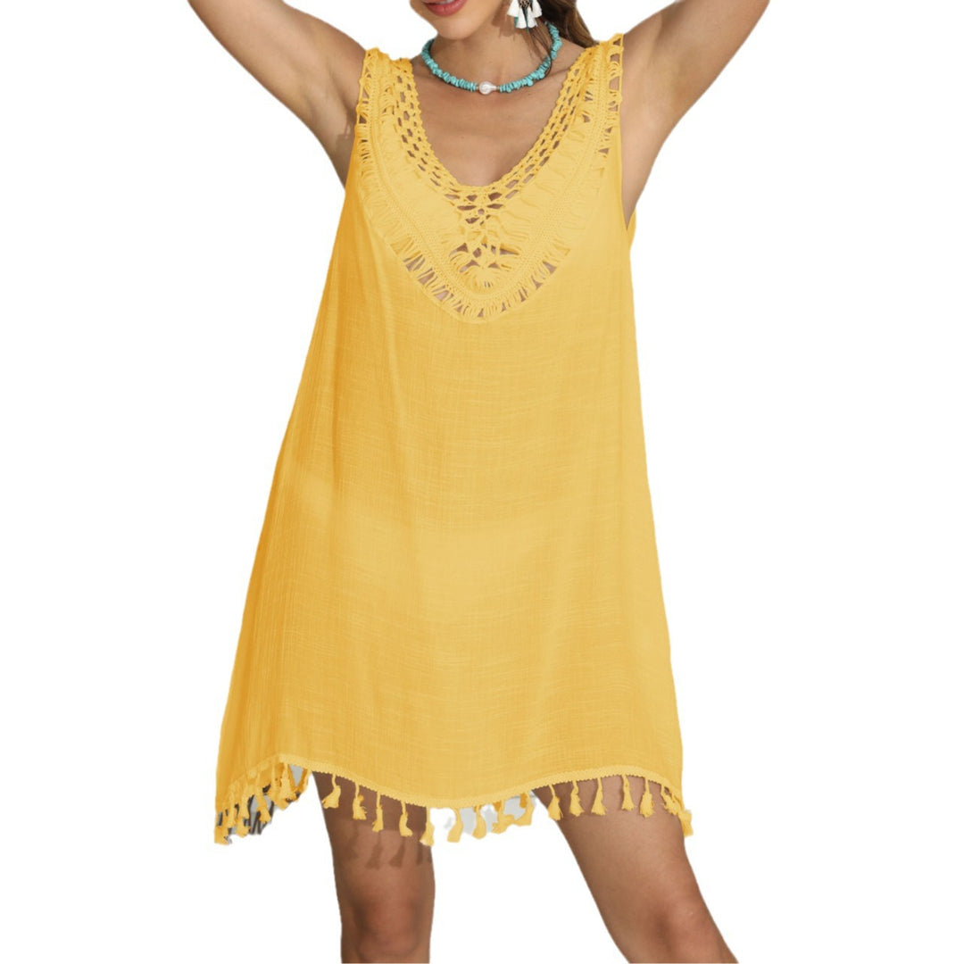 Women airy beach dress with frayed details Mune Fashion 1779788129