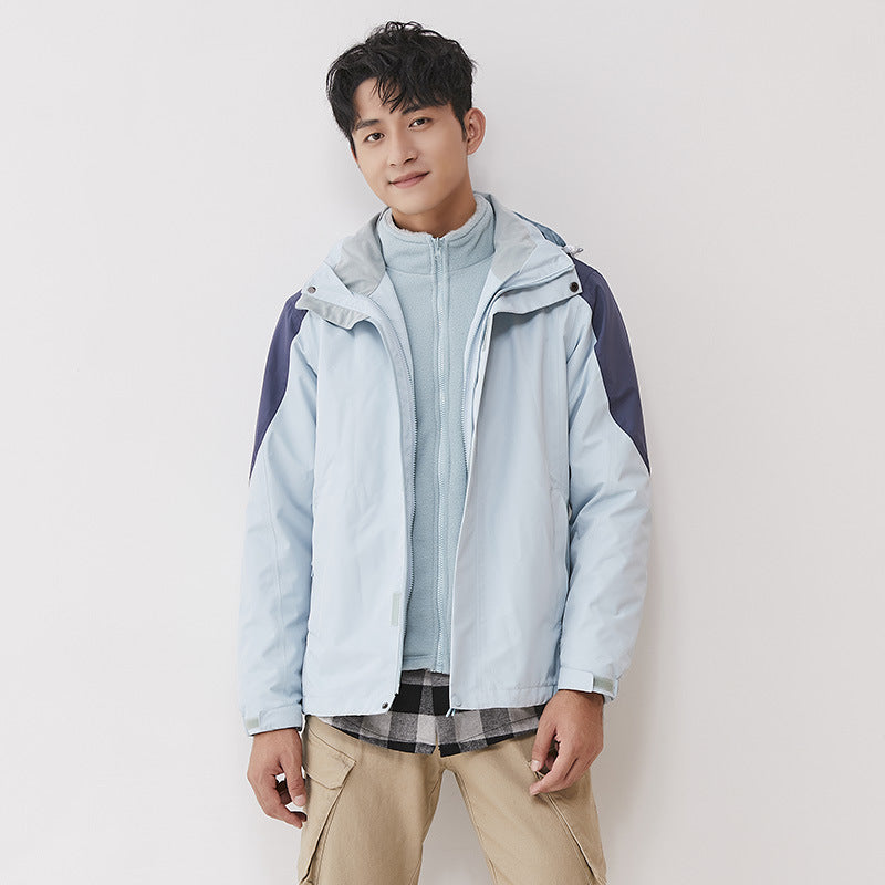 Women double-layer outdoor jacket with removable fleece inner jacket and windproof membrane Mune Fashion