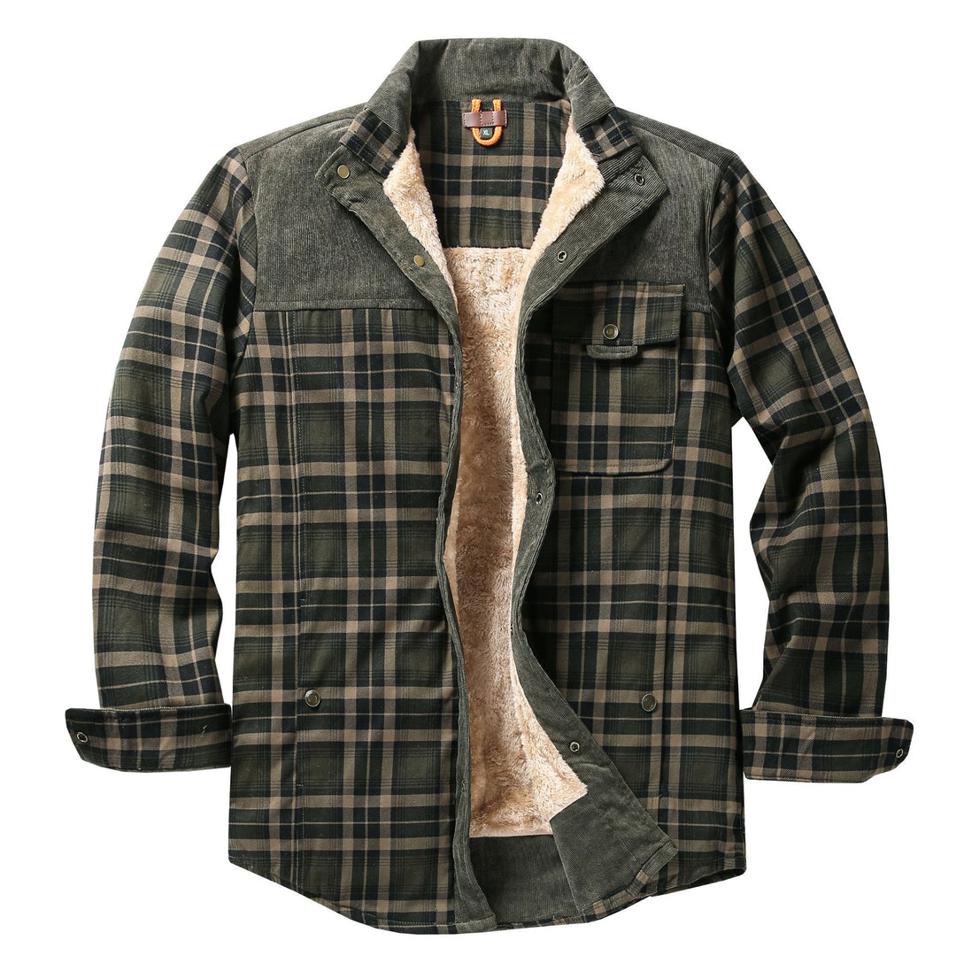 Men's Casual Flannel Jacket with Teddy Lining Mune Fashion