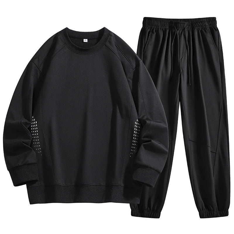 Men's casual training set made of breathable functional fabric with round neck and elastic waistband and ankle cuff Mune Fashion