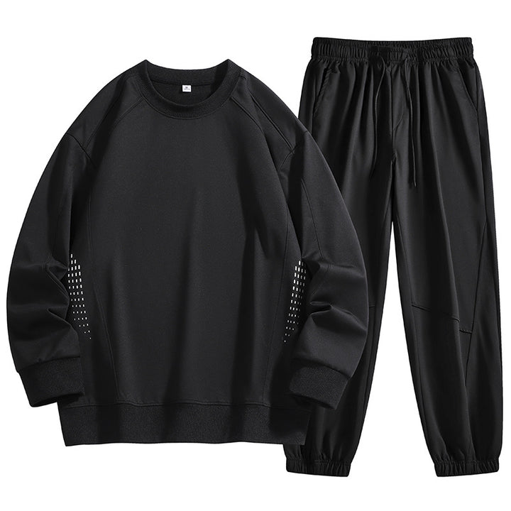 Men's casual training set made of breathable functional fabric with round neck and elastic waistband and ankle cuff Mune Fashion