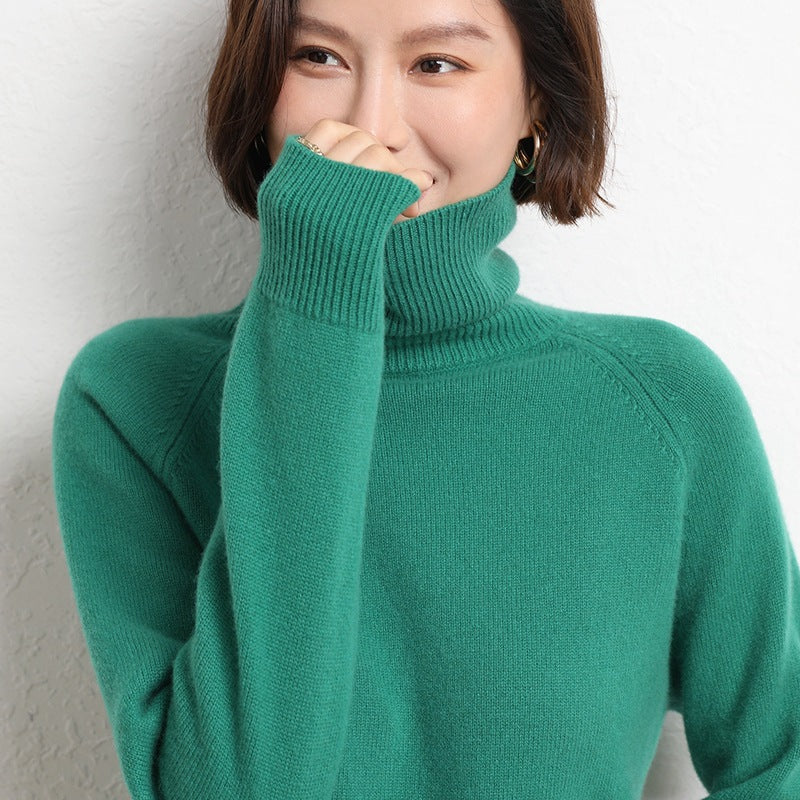 Ladies Slim Turtleneck Sweater made of fine knit with raglan sleeves Mune Fashion