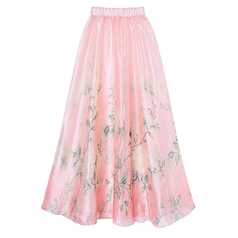 Women's bikini set with floral details and airy maxi skirt Mune Fashion