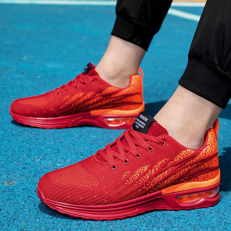 Unisex nan breathable knit trainer with visible hollow chamber heel cushioning, contoured comfort insole, and slip-resistant outsole Mune Fashion