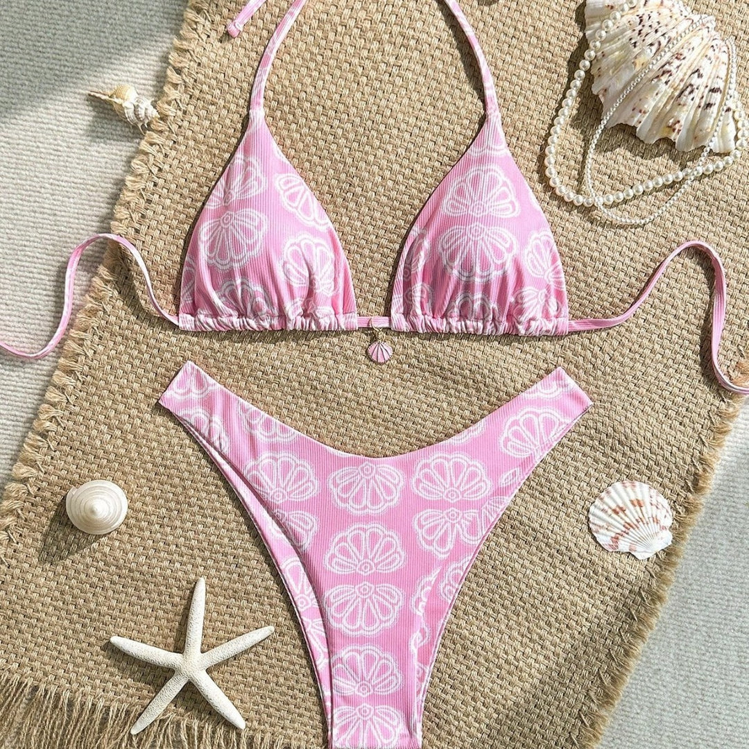 Women's Triangle Bikini with Floral Pattern and Comfortable Cut Mune Fashion