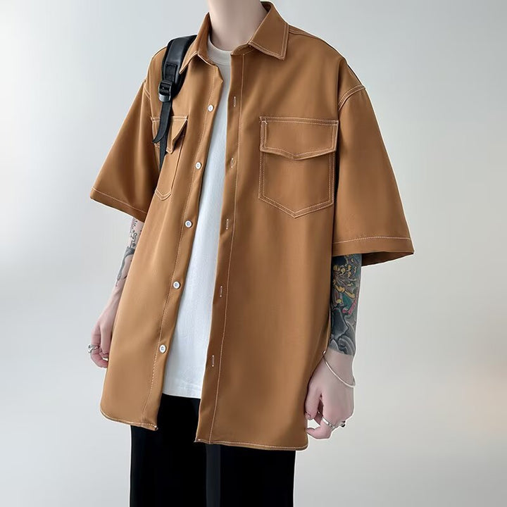 Men's Fashionable Oversized Short Sleeve Shirt Mune Fashion