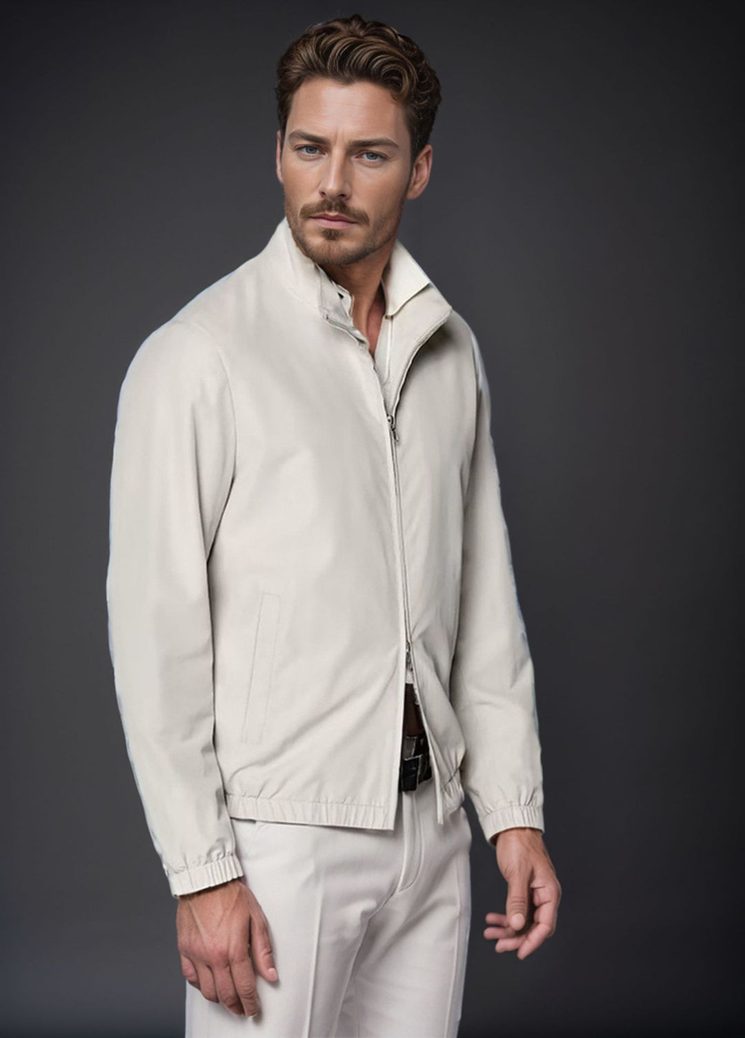 Men's Light Zip Transition Jacket with Stand Collar and Minimal Seams Mune Fashion