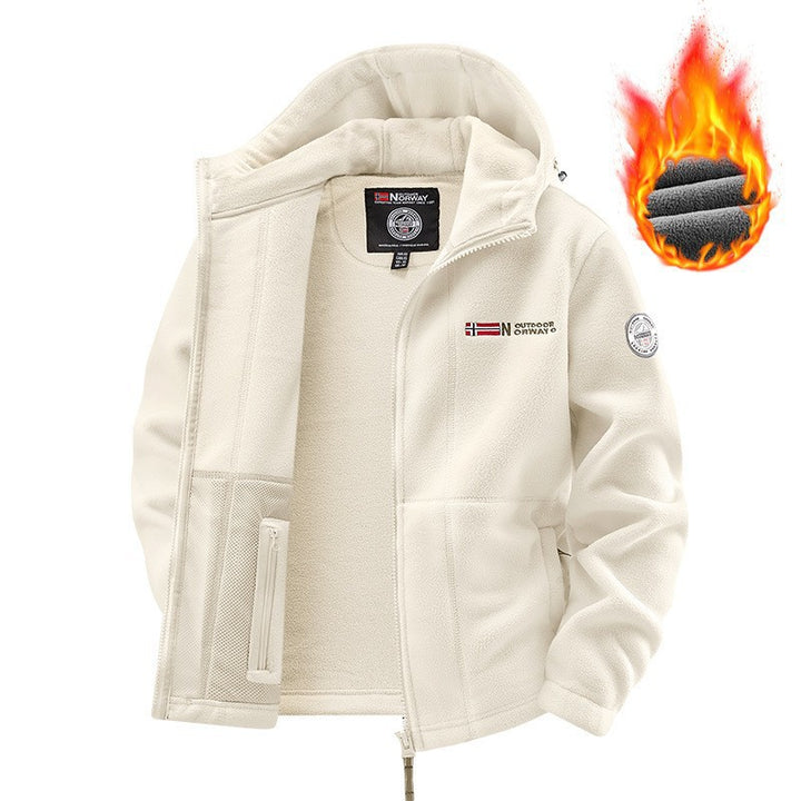 Women's Hooded Fleece Jacket with Warm Teddy Lining and Zipper Mune Fashion