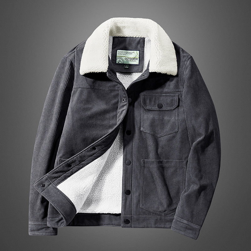 Men's cord jacket with teddy lining, thermally insulated worker jacket Mune Fashion