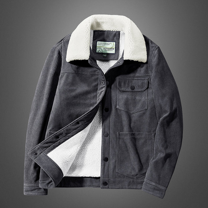 Men's cord jacket with teddy lining, thermally insulated worker jacket Mune Fashion