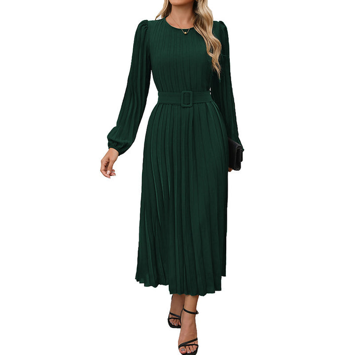 Women Elegant Pleated Midi Dress Mune Fashion