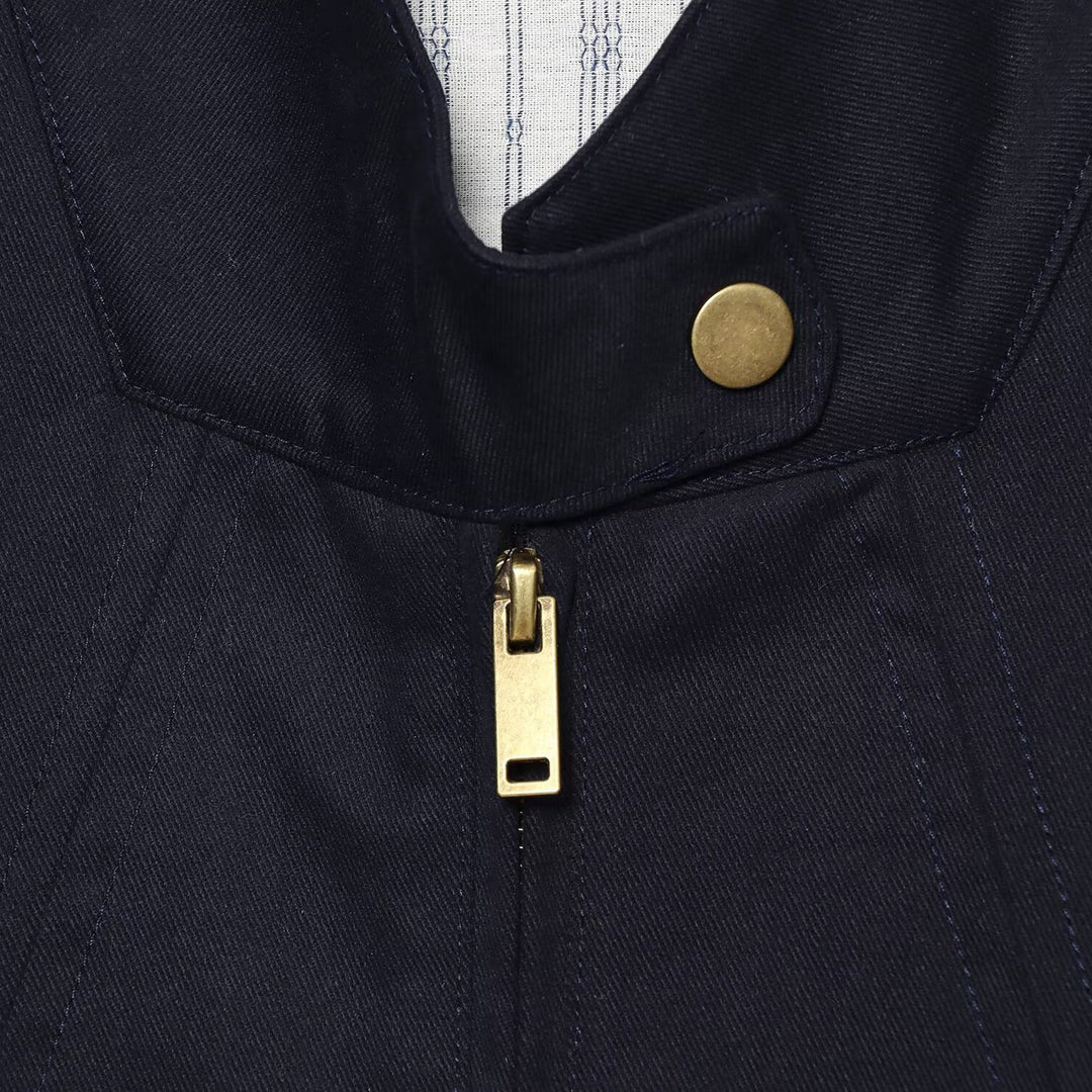 Women's Cropped Boxy Field Jacket with Stand-Up Collar, Patch Pockets and Golden Details Mune Fashion