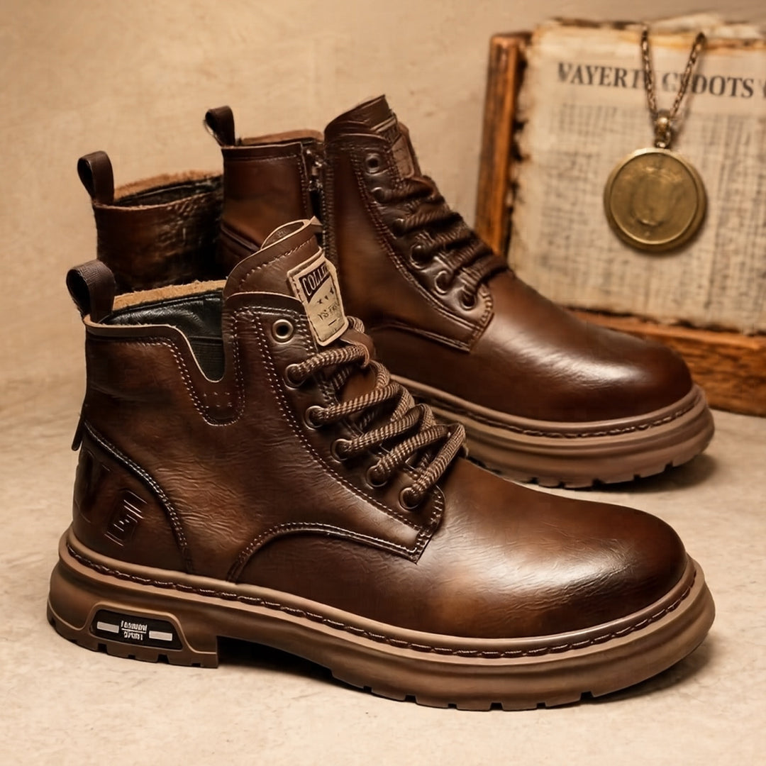 Men's Robust Leather Boots Mune Fashion