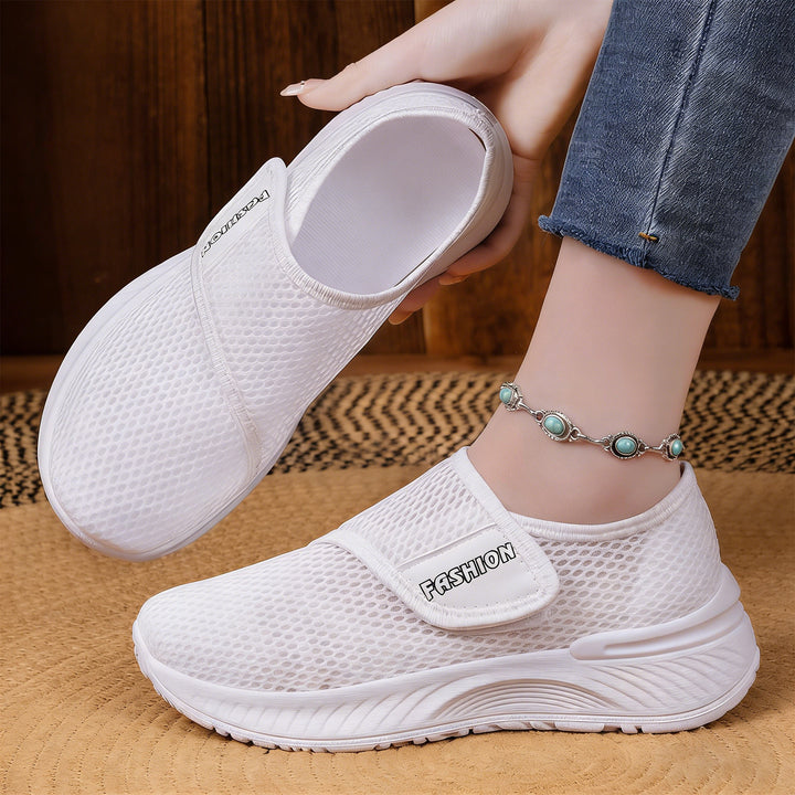Women's Breathable Slip-On Mesh Sneakers with Velcro Closure Mune Fashion