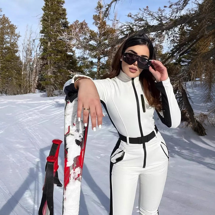 Women’s Utility Overall with High Collar, Functional Zippers and Waist Belt Mune Fashion