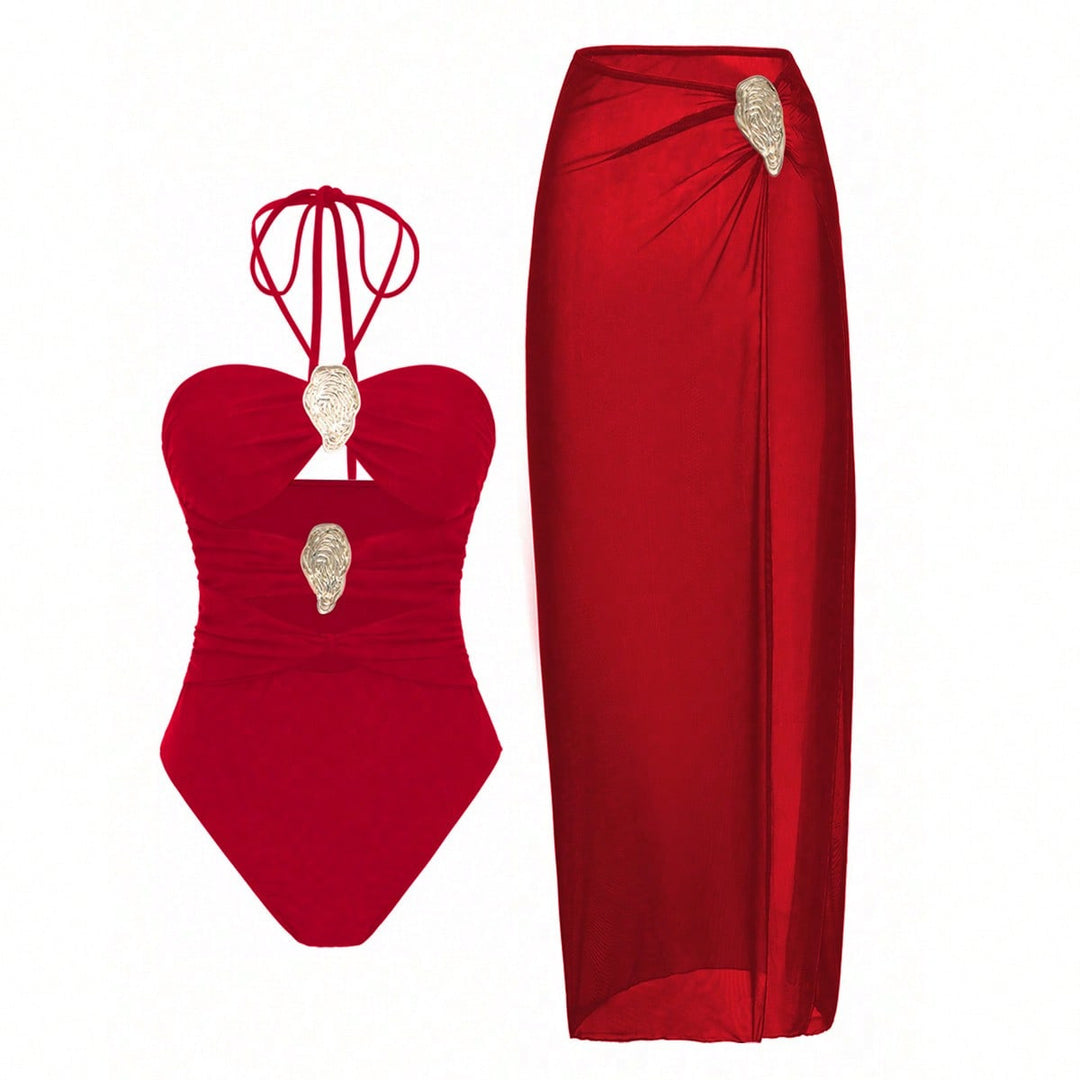 Ladies Luxurious Swimsuit with Elegant Overlay Mune Fashion