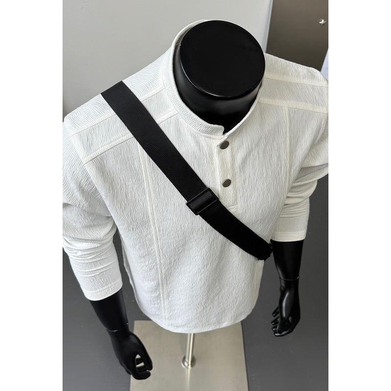Men's High-Quality Long-Sleeved Sweater with Button Placket Mune Fashion