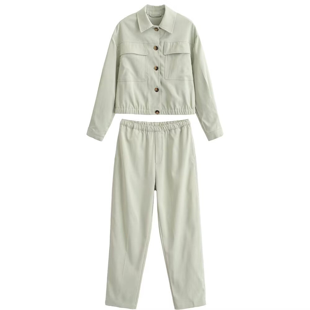 Women's Relaxed Pants with Elastic Waistband and Straight Leg Mune Fashion