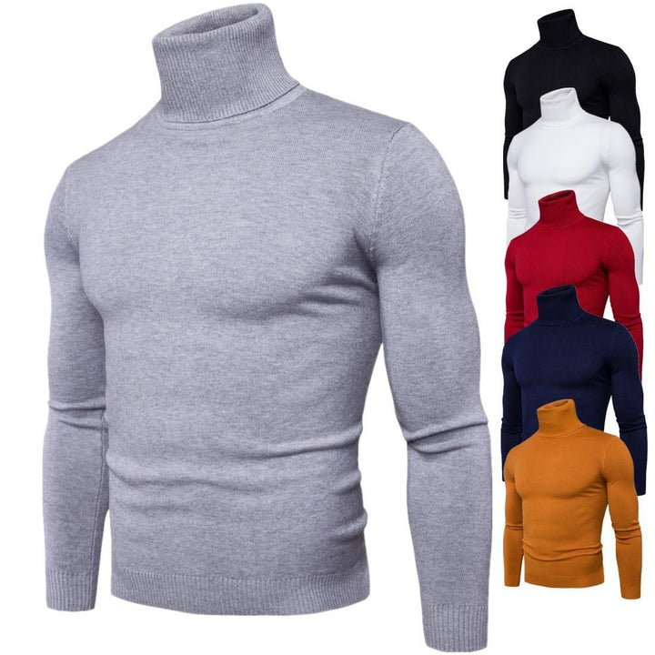 Men's figure-hugging turtleneck sweater made of fine knit with elastic fit Mune Fashion
