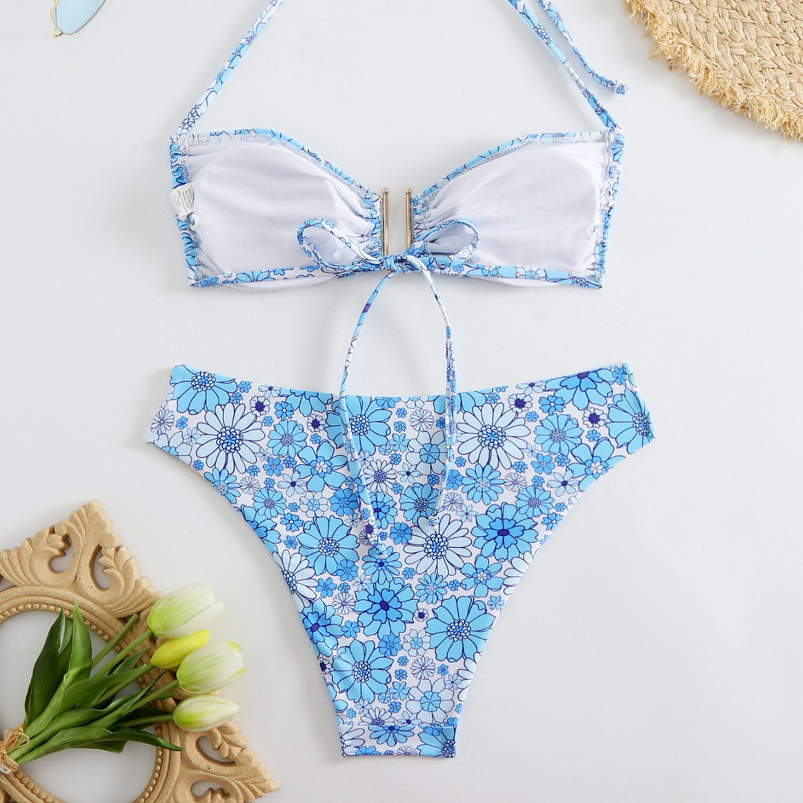 Women’s bikini set with floral design and golden accents Mune Fashion