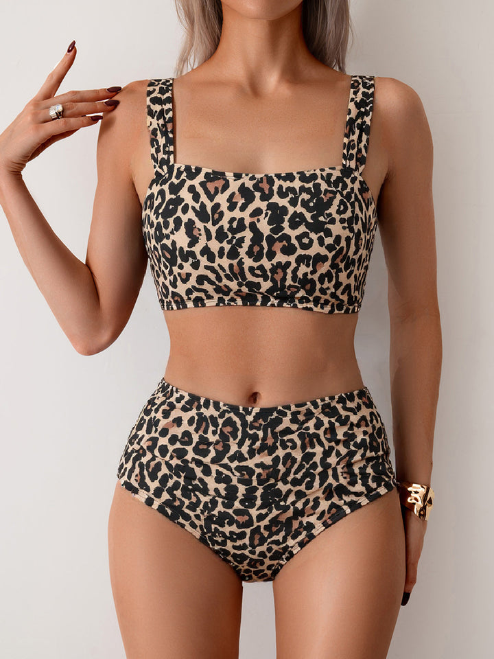 Ladies High-Waisted Swimsuit Set with Floral Pattern Mune Fashion