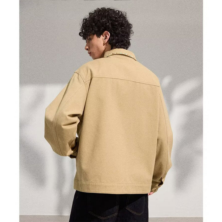Men's Lightweight Blouson Jacket with Contrasting Trim Band Mune Fashion