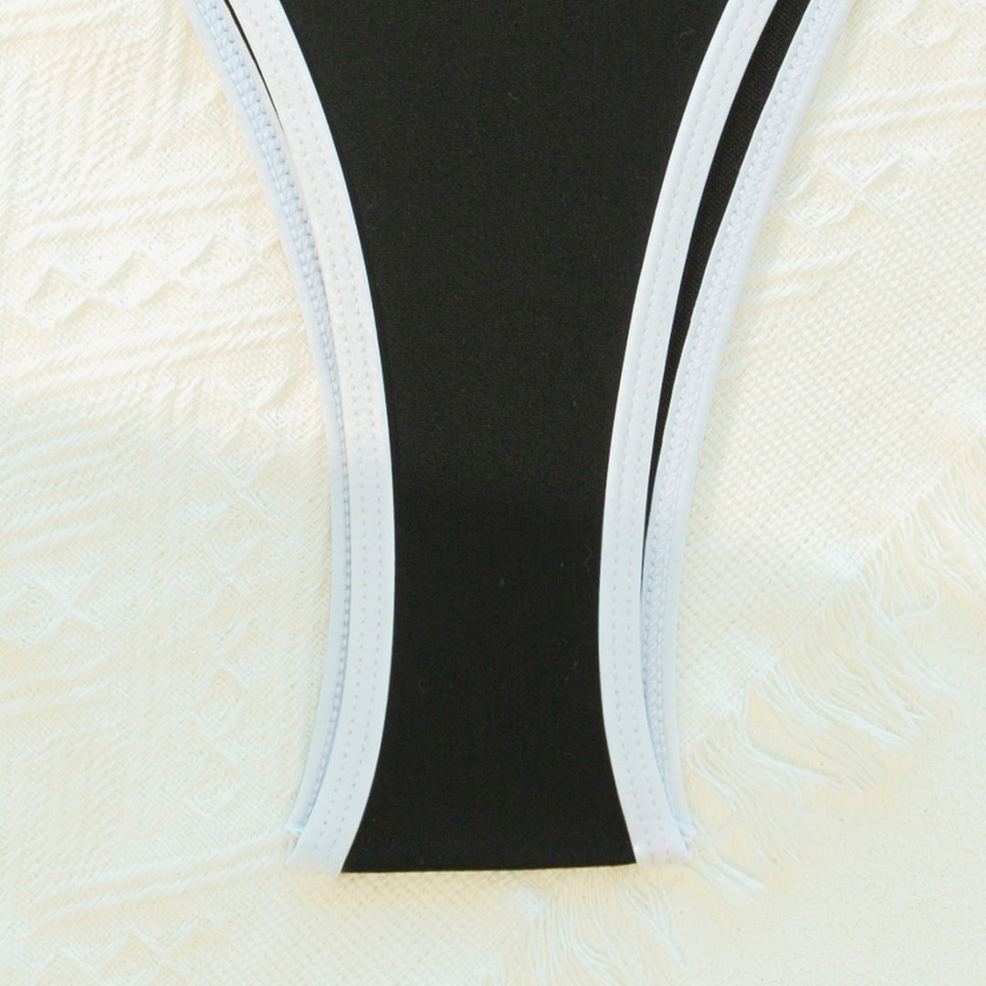 Women's Bandeau Bikini Set with Elegant Slit and Gold Accents Mune Fashion