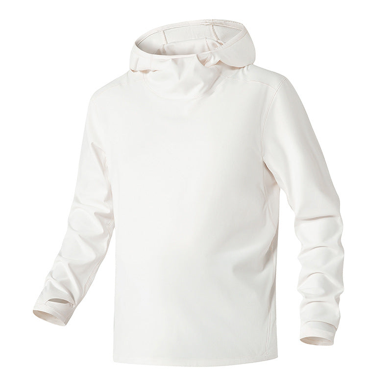 Herren Kapuzenpullover mit hohem Schalkragen aus technischem Stretchjersey Mune Fashion