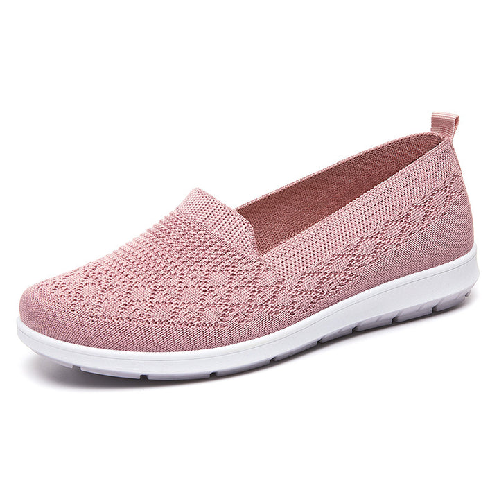 Women's lightweight knitted slip-on comfort walking sneaker with breathable 3D knit upper and flexible lightweight sole Mune Fashion