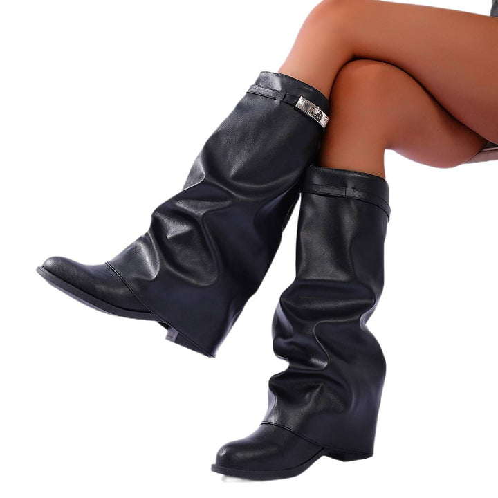 Ladies High Quality Wedge Boots Mune Fashion