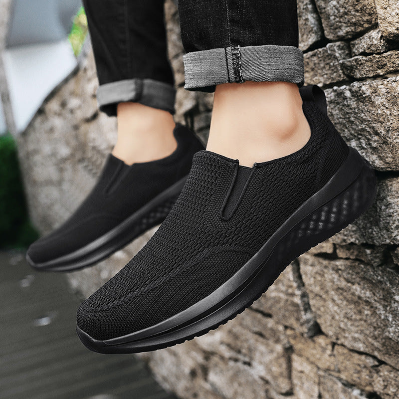 Unisex seamless slip-on sneakers with viscoelastic insole, flexible cushioning sole, and breathable knit upper Mune Fashion